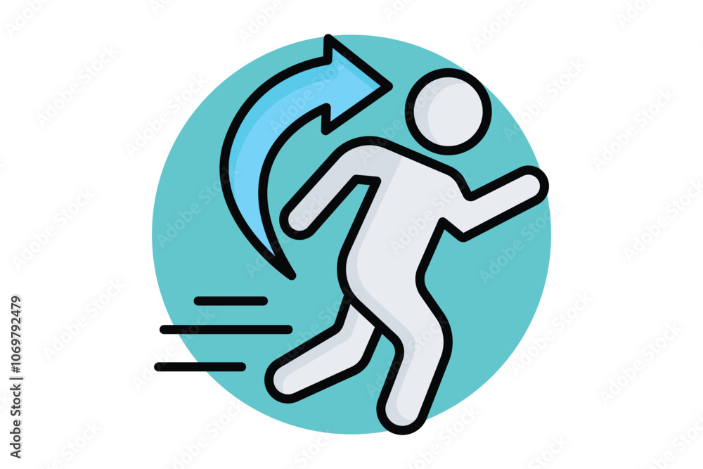 Endurance icon. colored outline icon style. people with arrow. icon related to motivation. success elements vector illustration Endurance icon. colored outline icon style. people with arrow. icon related to motivation. success elements vector illustration