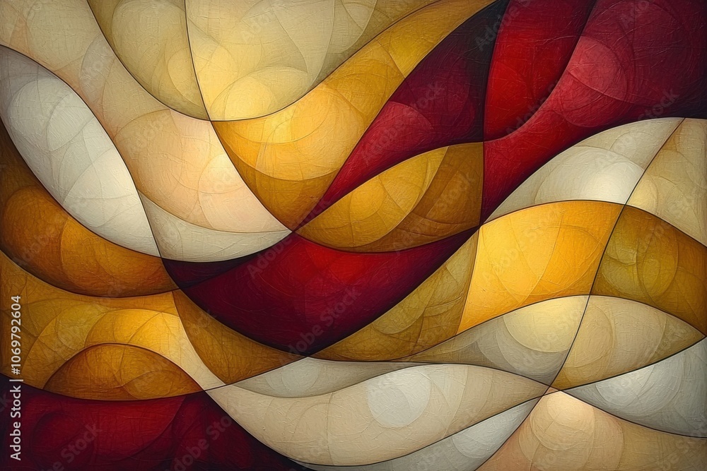 Fototapeta premium Abstract Gold Red Beige Swirls Modern Art Canvas Texture Background