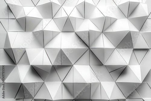 Abstract White Geometric Triangular Texture Background