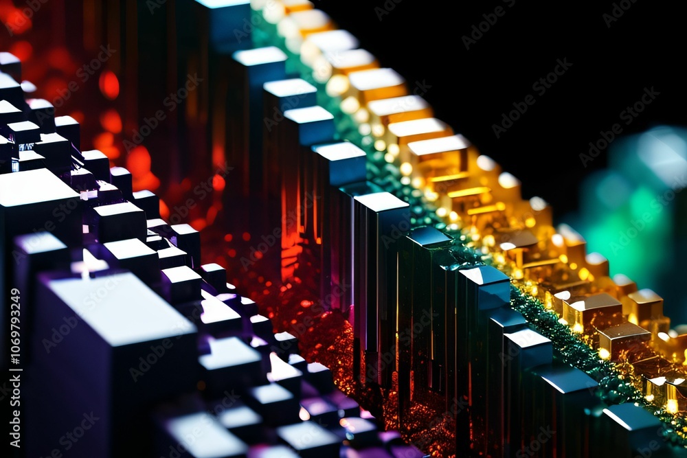 Obraz premium agate mine,marble,light,blue,red,yellow,white,green,purple,realistic,detailed,elaborate