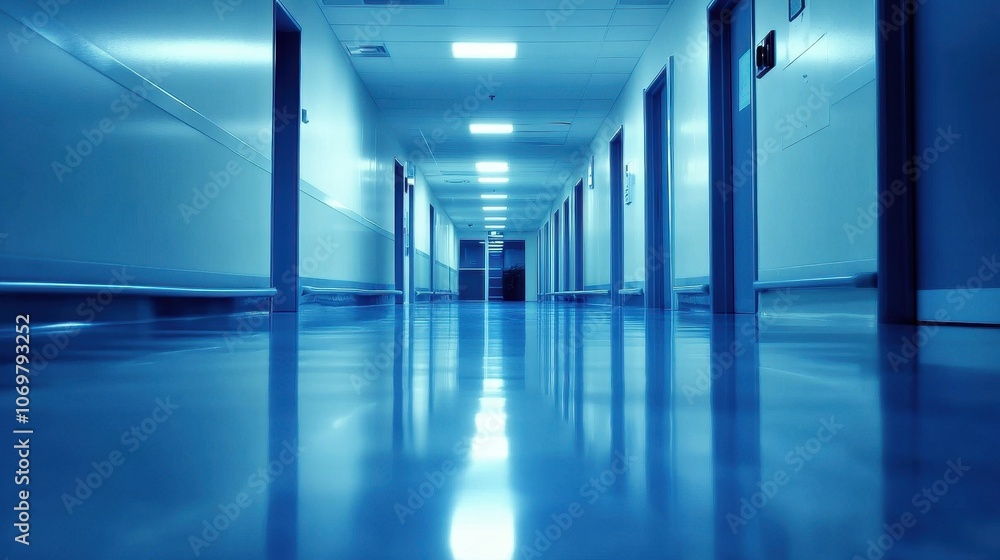 A contemporary hospital corridor with a blurred background highlights the medical facility's interior and emergency room entrance, emphasizing design and functionality for effective patient care. A contemporary hospital corridor with a blurred background highlights the medical facility's interior and emergency room entrance, emphasizing design and functionality for effective patient care.