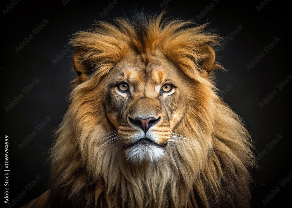 Stunning Studio Portrait of a Majestic Lion on a Black Background with High Depth of Field, Capturing Intricate Details and Textures, Perfect for Wildlife and Nature Photography Enthusiasts. Stunning Studio Portrait of a Majestic Lion on a Black Background with High Depth of Field, Capturing Intricate Details and Textures, Perfect for Wildlife and Nature Photography Enthusiasts.