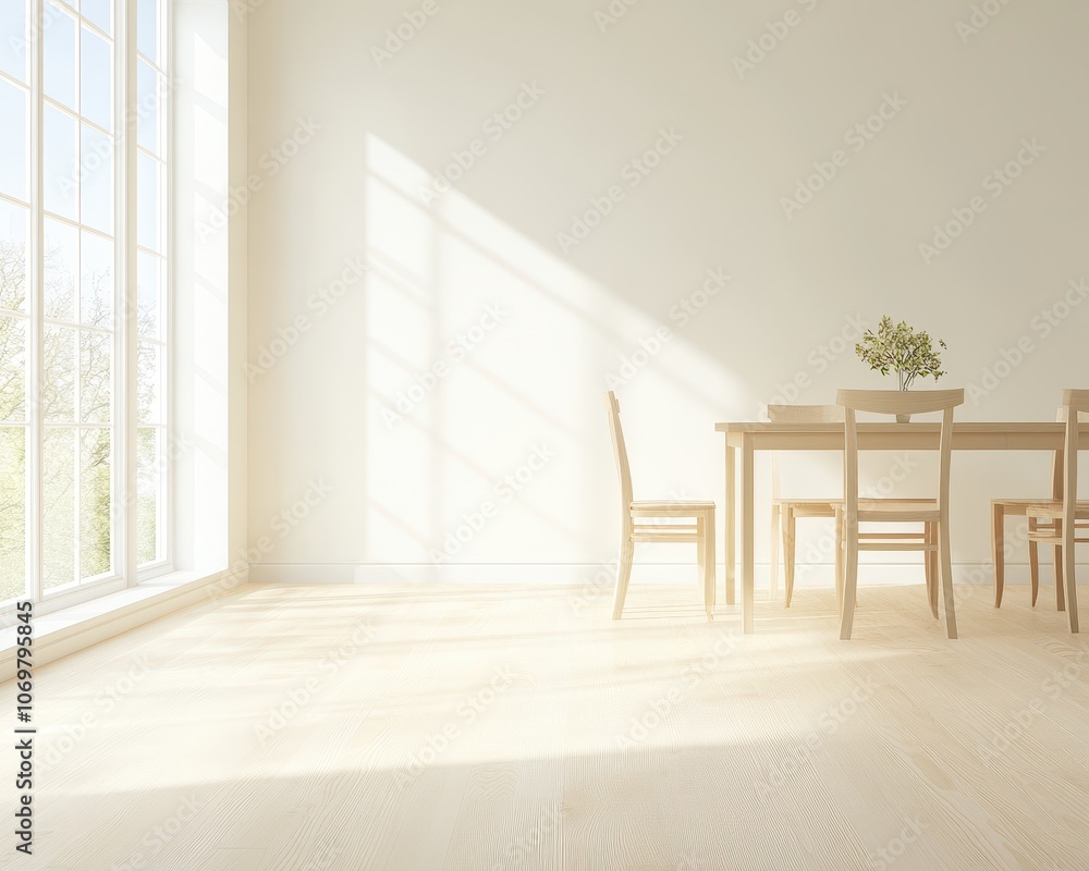 Fototapeta premium Sunlit Dining Room Serenity 
