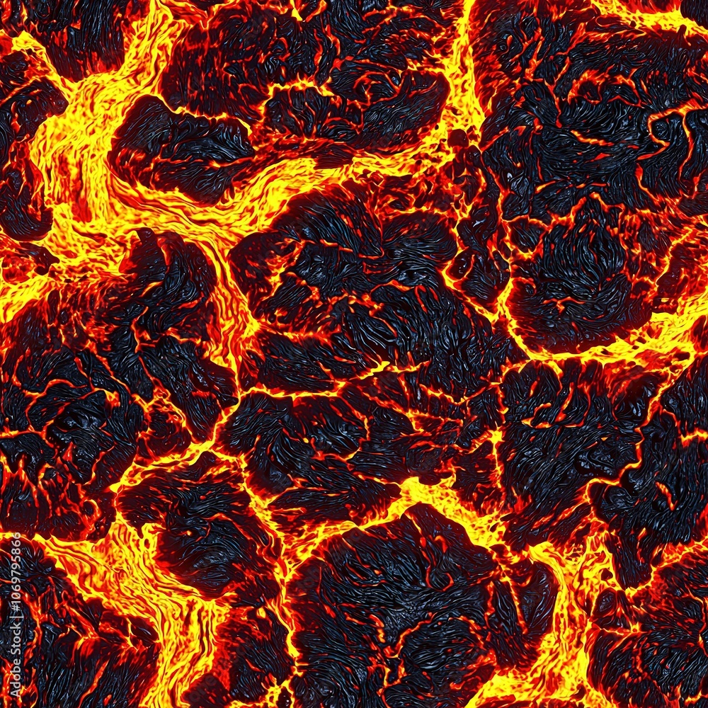 Hot Molten Lava Magma Seamless Pattern Texture Hot Molten Lava Magma Seamless Pattern Texture