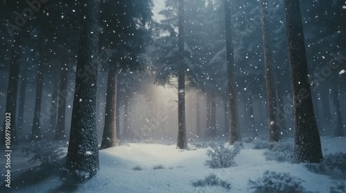 Winter Wonderland: Snowfall in the Forest