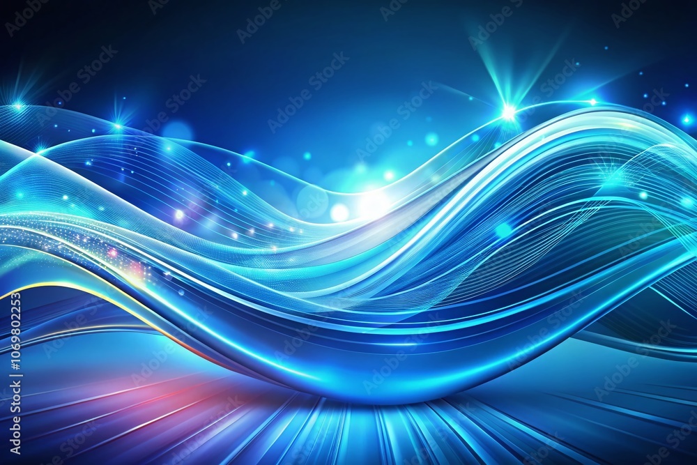 Abstract Blue Digital Wave Background - Technology Design for Modern ...