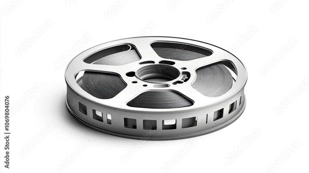Obraz premium Classic Film Reel on White Background
