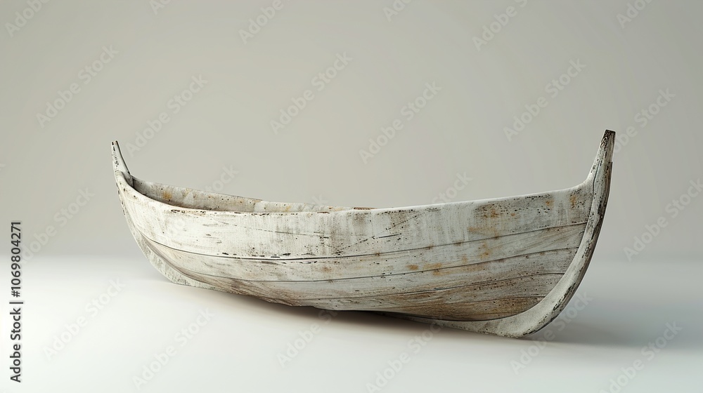 Obraz premium Weathered Wooden Rowboat: A Classic Nautical Design