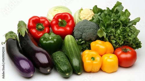 Assortment of fresh vegetables on a light background, perfect for a healthy food theme