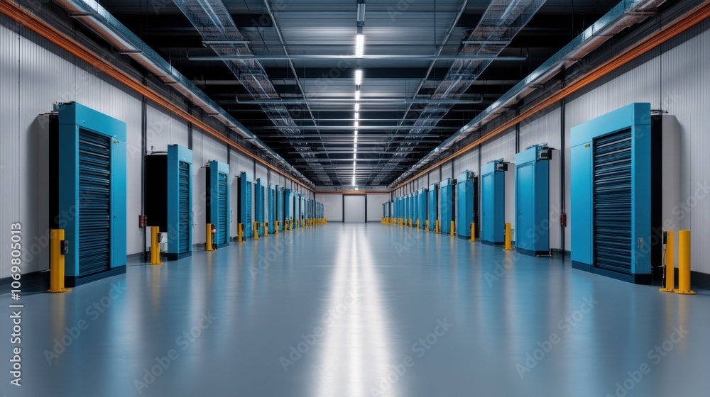 Fototapeta premium Modern Renewable Energy Storage Facility Interior