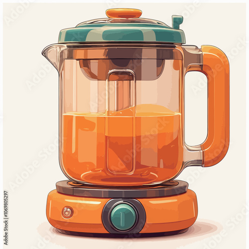 Modern electric juicer on a white background. 3D illustration. 