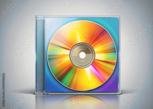 Vector Illustration of a CD in Package Featuring a Stylish Design, Perfect for Music Themes, Digital Artwork, and Creative Projects in High Resolution