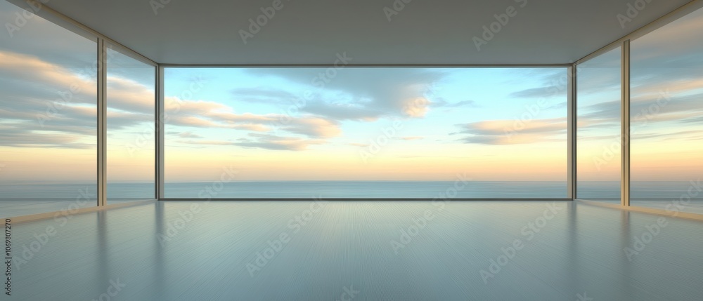 Fototapeta premium Ocean View Minimalist Room 