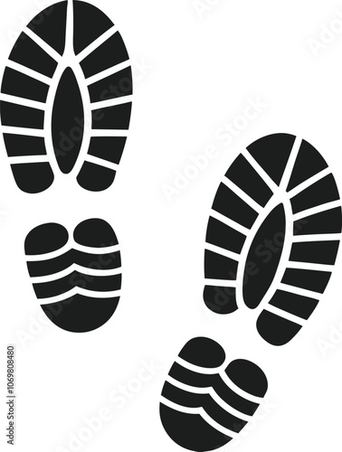 Footprint Shoeprint Silhouette Vector Illustration
