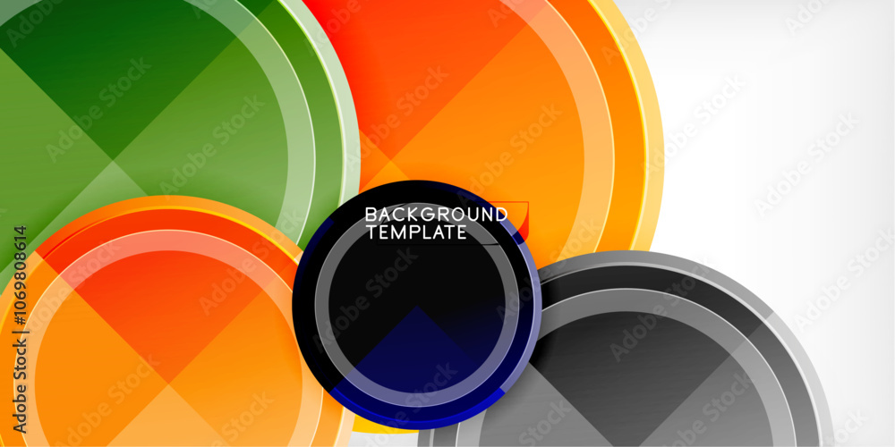 Abstract background - multicolored circles, trendy minimal geometric design, vector illustration Abstract background - multicolored circles, trendy minimal geometric design, vector illustration