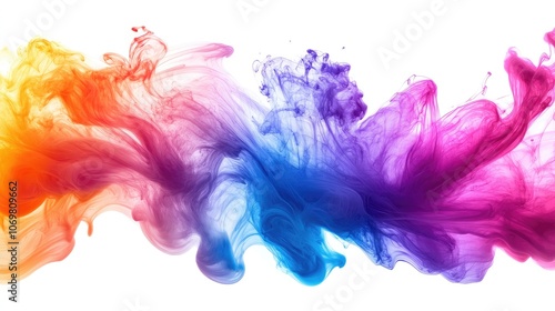 Dynamic Ink or Paint Splash in Vibrant Colors – Abstract Blend of Blues, Pinks, Oranges, and Yellows Creating a Flowing, Artistic Design Perfect for Creative, Modern, and Abstract-Themed Projects