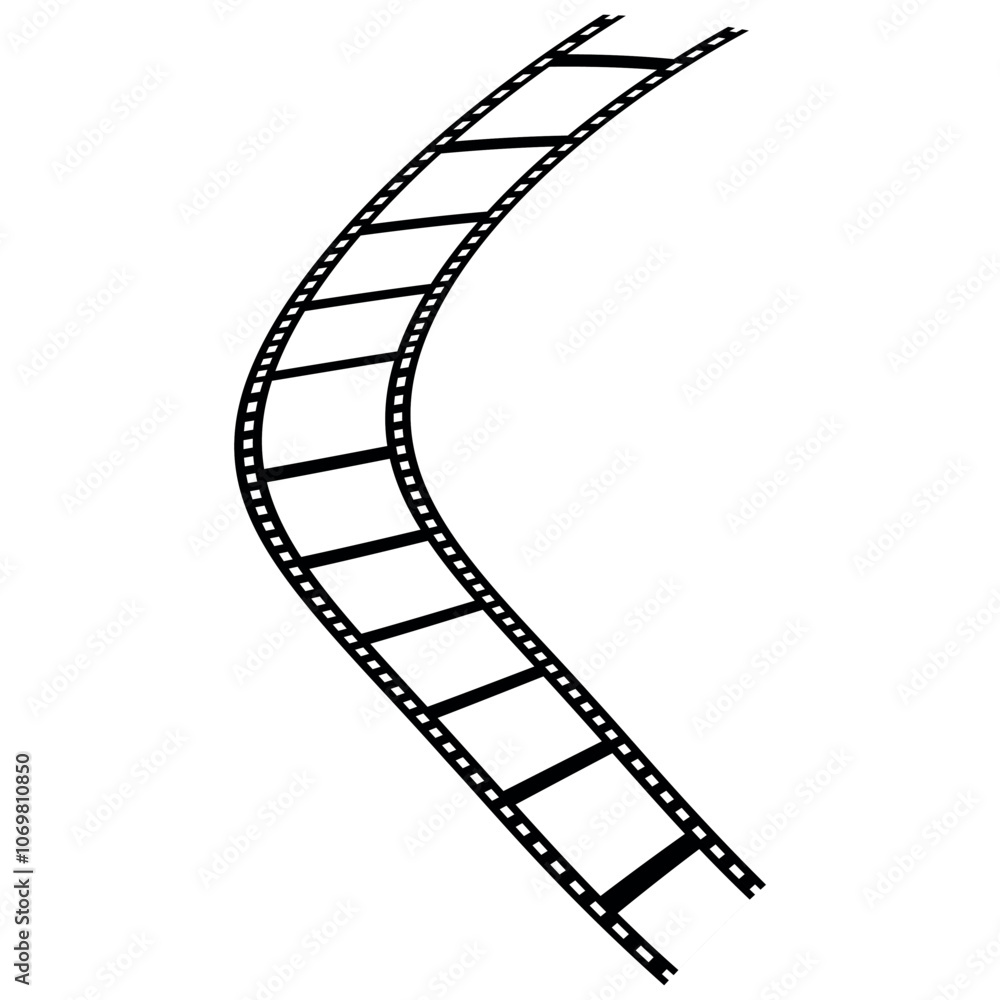 Fototapeta premium film strip isolated on white. illustration of a film strip. movies film background with flim roll