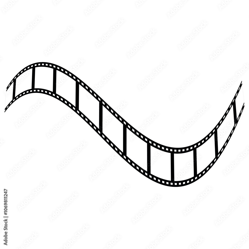 Fototapeta premium movies film background with flim roll. 3d flim roll. Film strip set vector image. film strip background