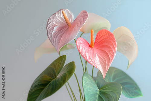 Discover the beauty of anthurium flamingo flower a stunning tailflower with unique blossoms photo