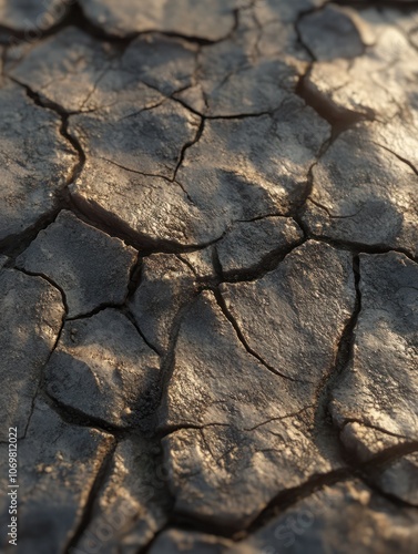 Dried Mud Cracks Cracked dried mud patches are scattered resembl photo