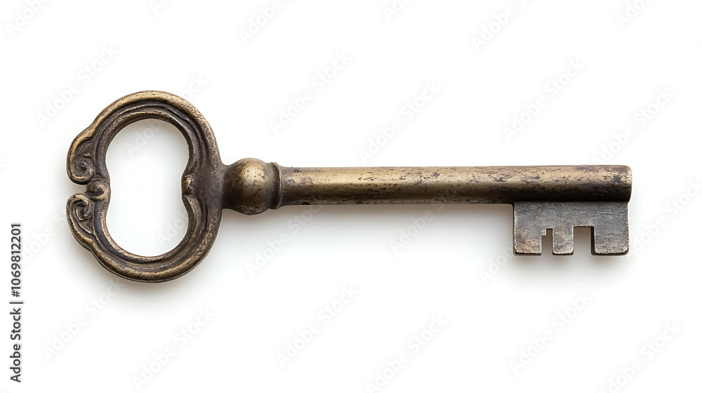 antique key isolated on white antique key isolated on white