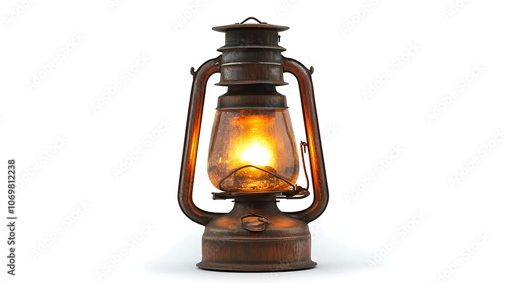 old oil lamp isolated on white old oil lamp isolated on white