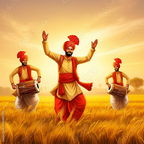 Energetic dancers in tradit...