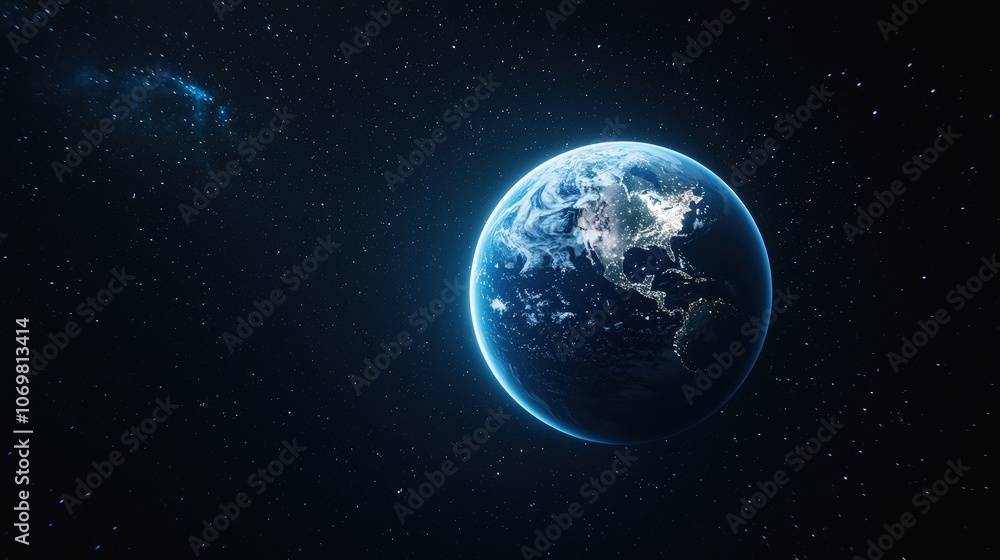 Stunning High-Resolution View of Earth Surrounded by Stars in Space Stunning High-Resolution View of Earth Surrounded by Stars in Space