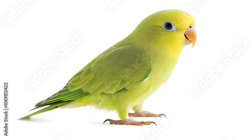 green parrot isolated on white