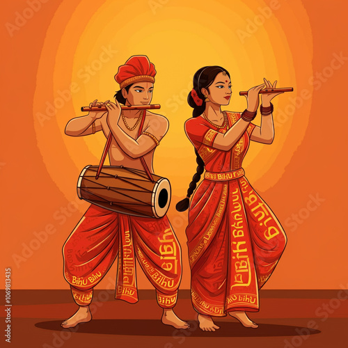 A duo performs traditional ...