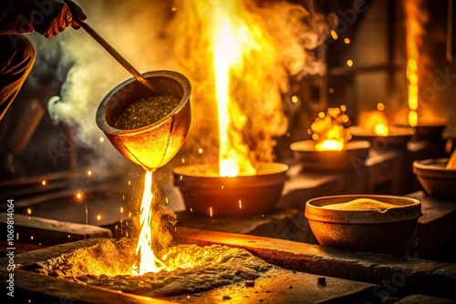 Ancient Gold Refining Techniques: Silhouette Photography of Lead and Bone Ash Crucibles Used for Purifying Noble Metals Like Gold and Silver