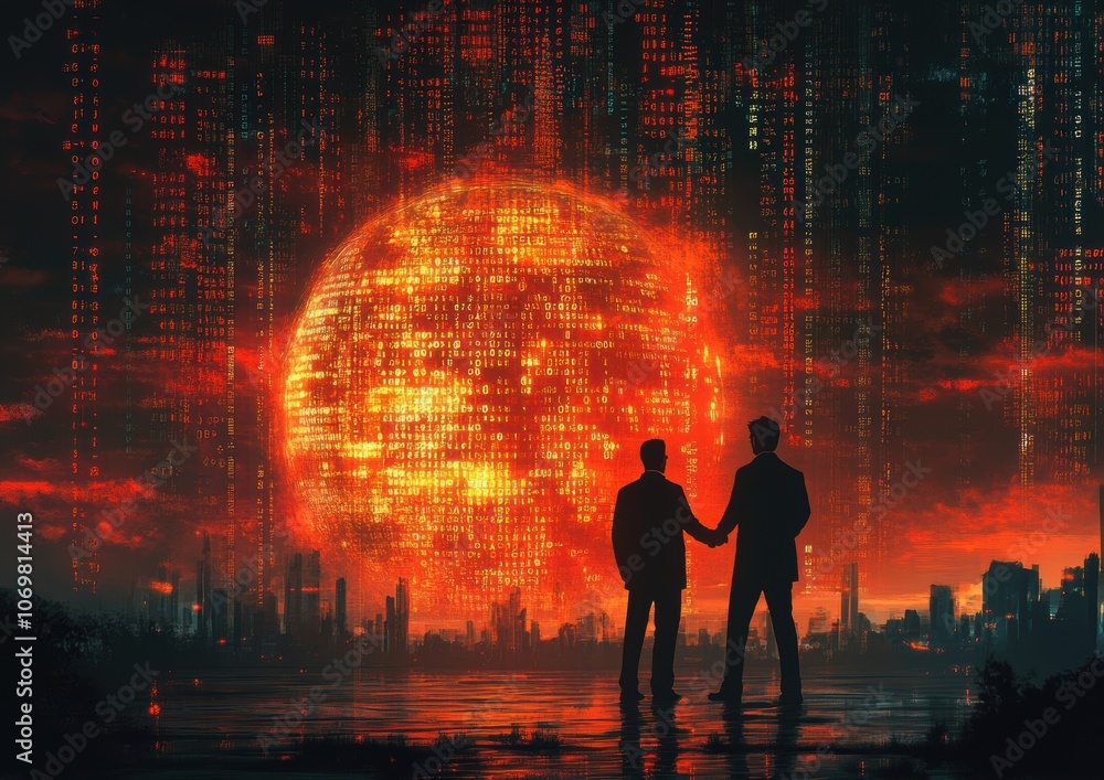 Obraz premium Digital World Agreement.