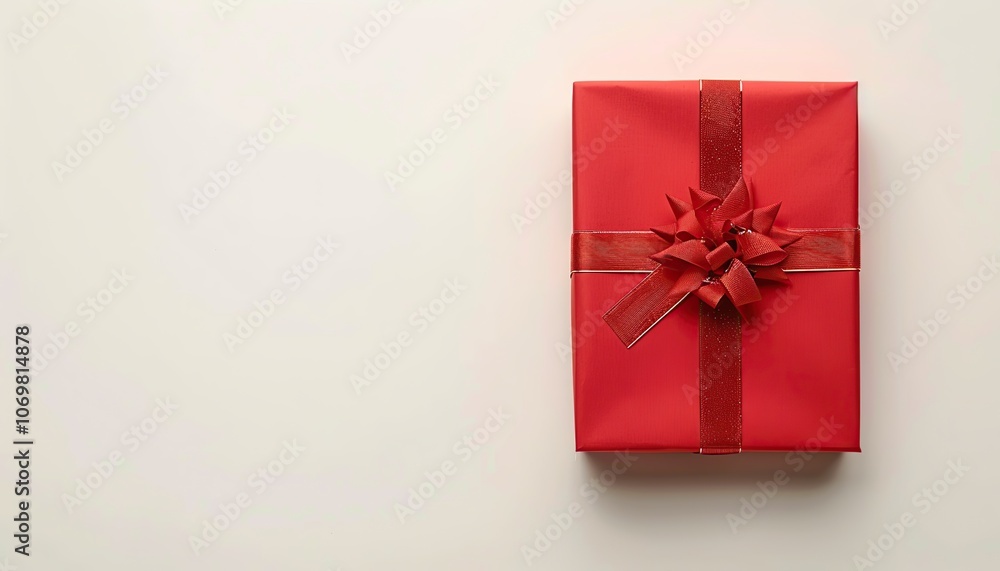 Red Gift Box Christmas New Year Concept White Background Red Gift Box Christmas New Year Concept White Background