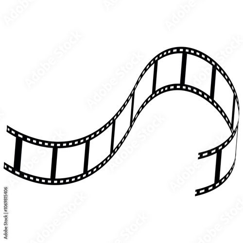 Film strip vector image. film icons. movies film background with flim roll. 35mm strip