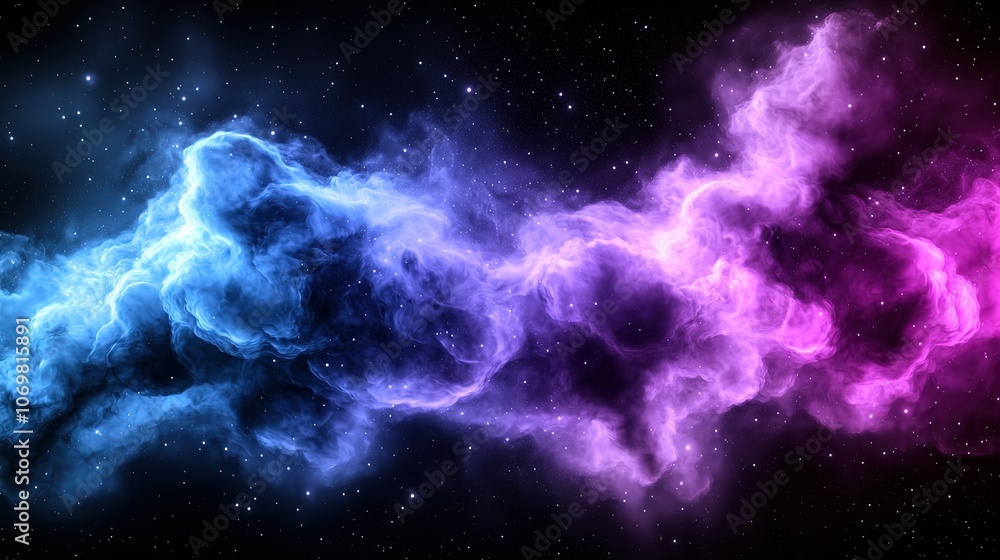 Fototapeta premium Stunning Cosmic Nebula with Vibrant Colors in Outer Space