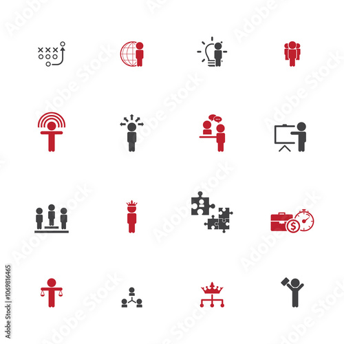 Universal business management and human resources icon set. Universal icons for web and mobile. Vector.