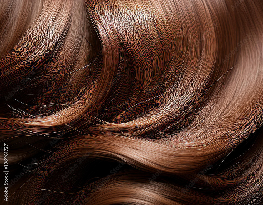 Fototapeta premium PNG Long wavy brown hair