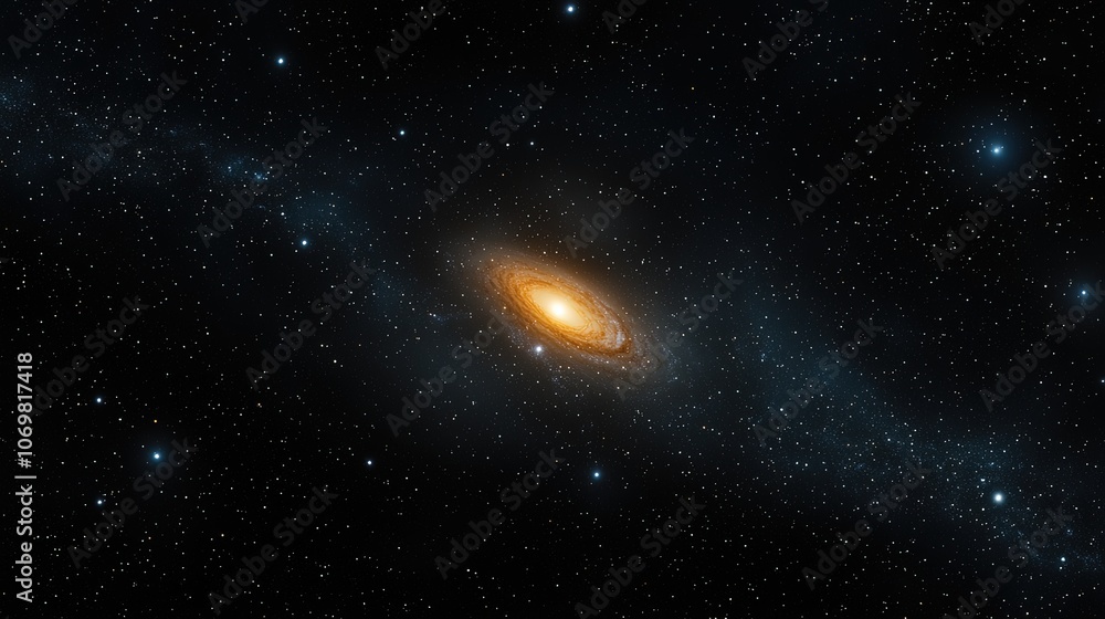 Stunning View of a Spiral Galaxy Surrounded by Distant Stars Stunning View of a Spiral Galaxy Surrounded by Distant Stars