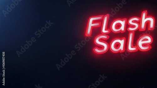 Eye-Catching Flash Sale Sign in Neon Red Glow for Promotions