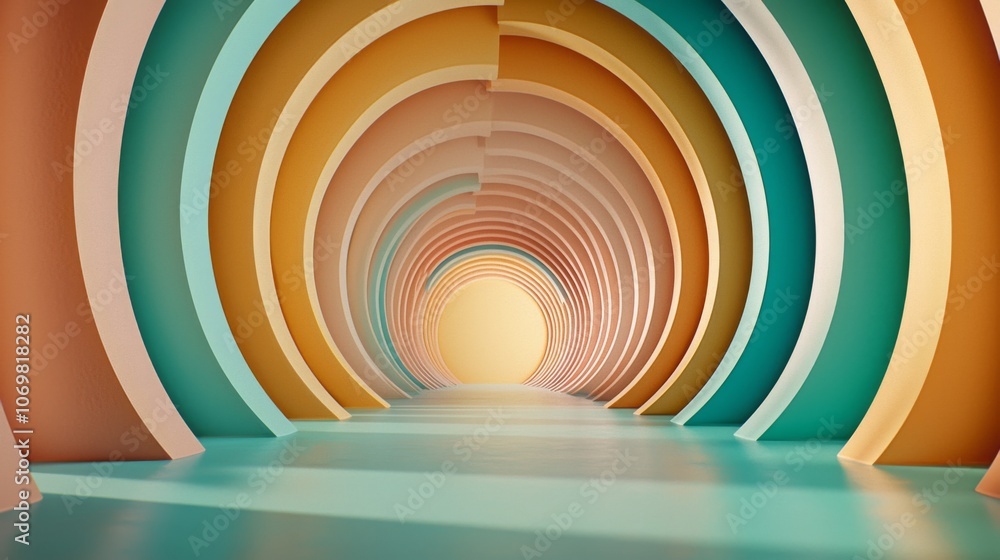 Obraz premium Bright Circular Rainbow Gradient in Smooth Layers