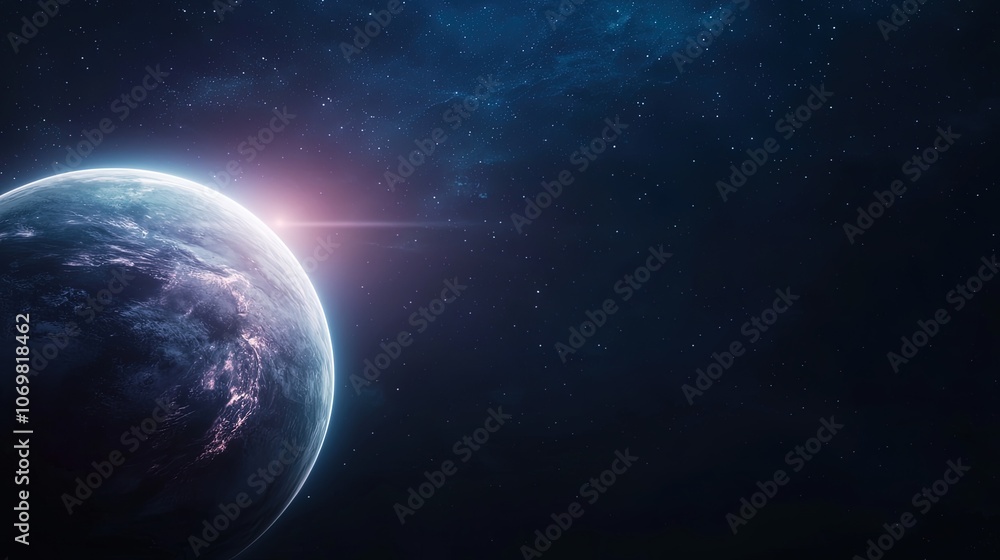 Fototapeta premium Stunning View of Earth from Space with Cosmic Background