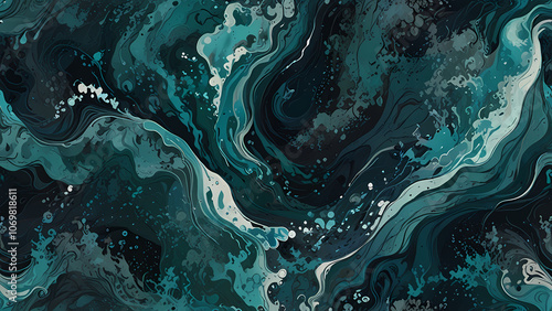 abstract marble background featuring a sea-inspired color theme