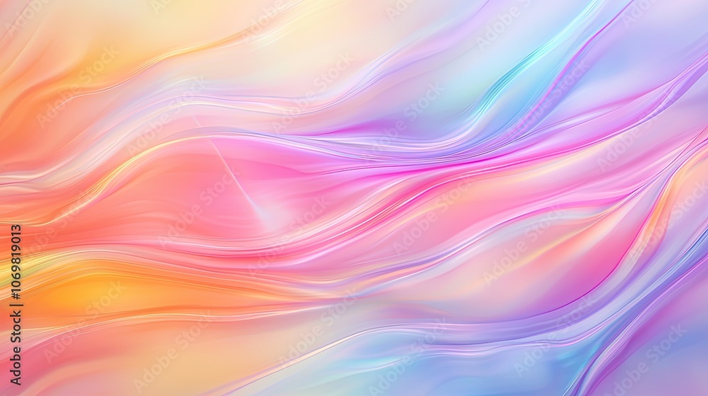Soft Pastel Waves of Colorful Light in a Dreamy Abstract Background Soft Pastel Waves of Colorful Light in a Dreamy Abstract Background