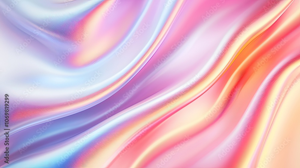 Soft Pastel Waves in Gentle Gradient of Colors and Light Soft Pastel Waves in Gentle Gradient of Colors and Light