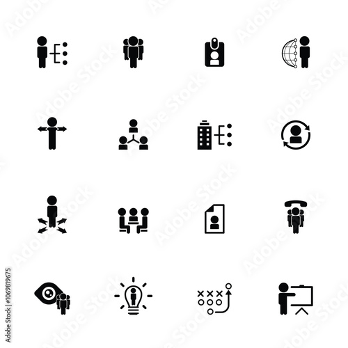 Universal business management and human resources icon set. Universal icons for web and mobile. Vector.