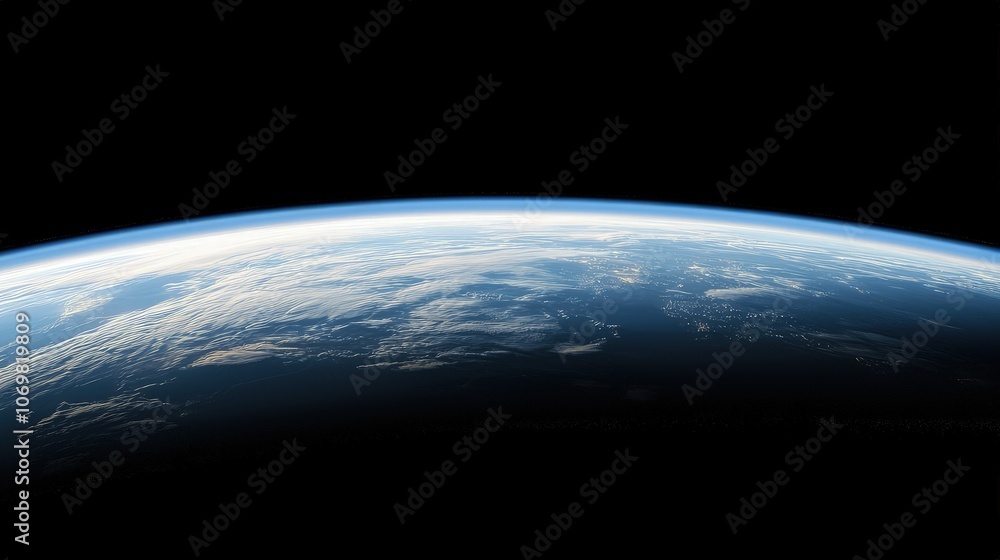 Fototapeta premium Stunning View of Earth from Space Capturing Blue Planet's Curvature