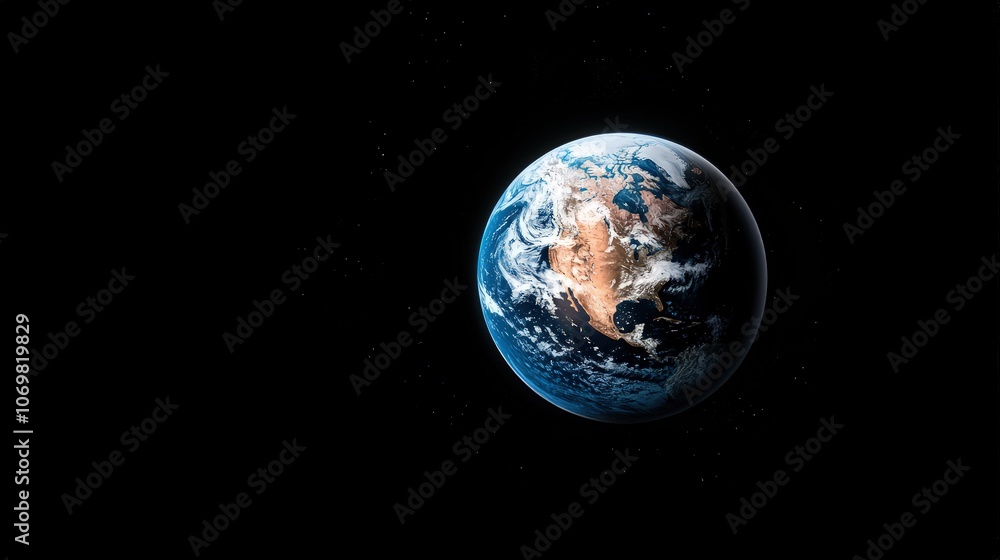 Stunning View of Earth from Space Against a Black Background Stunning View of Earth from Space Against a Black Background