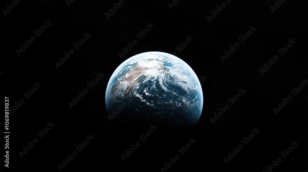 Naklejka premium Stunning View of Earth from Space Against a Black Background