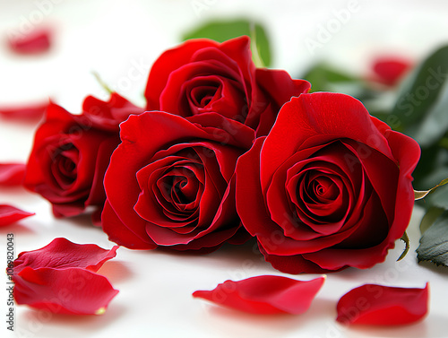 Wallpaper Mural red roses on a white Torontodigital.ca