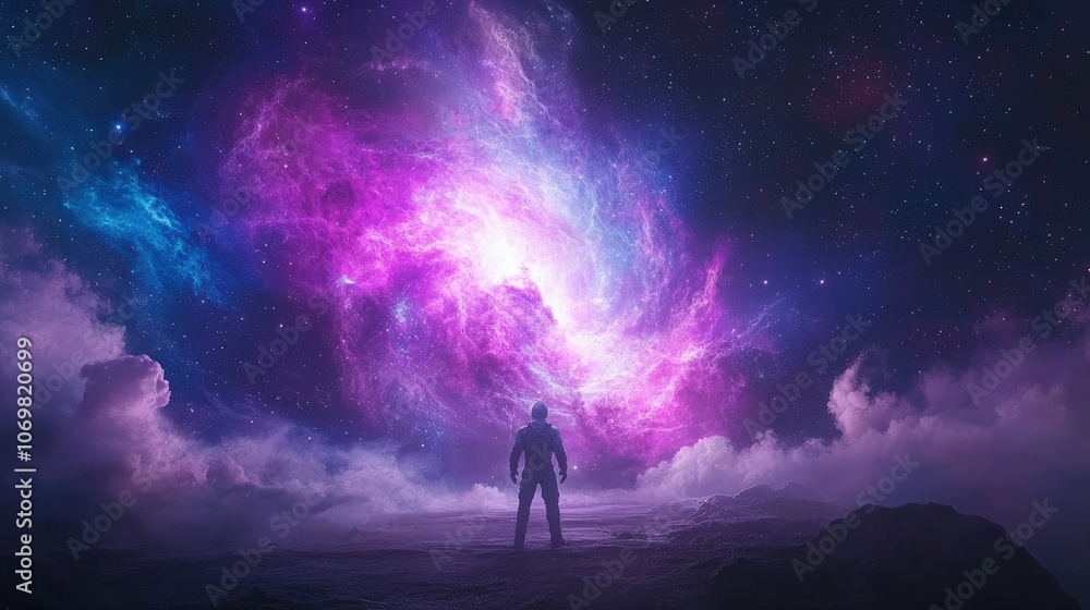 Fototapeta premium Exploring the Cosmic Wonders of a Distant Nebula in Space